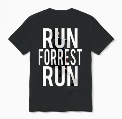 Forrest Gump Run Forrest Run Silhouette T-Shirt, Blue, S Unisex T-Shirt - Black
