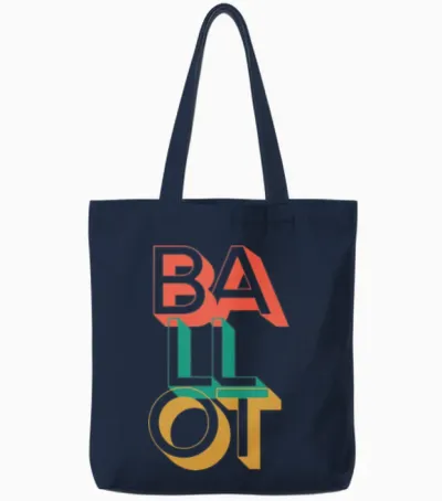 Retro Ballot Tote Bags - Navy