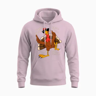 Turkey Gravy Beans and Rolls Casserole Funny Thanksgiving Unisex Hoodie - Light Pink