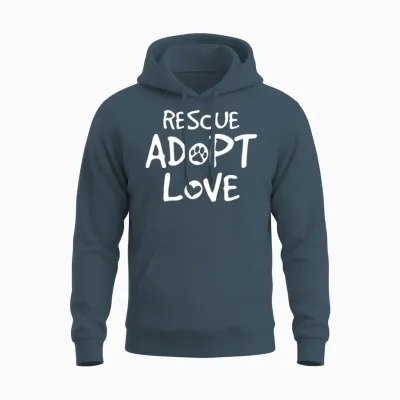 Rescue Adopt Love Dog Rescue Rescuing Dogs Dog Lov Unisex Hoodie - Dark Heather