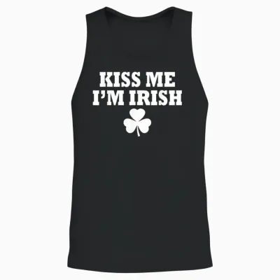 Kiss Me I'm Irish T-Shirt, Green, S Unisex Tank Top - Black