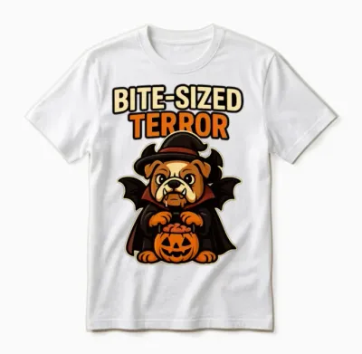 Bulldog Vampire – Halloween Dog Unisex T-Shirt - White