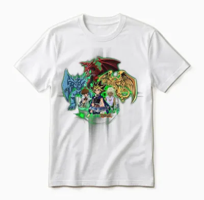 Yu-Gi-Oh! Goods Logo Graphic Gaming Apparel Fan Merchandise Papl605 Unisex T-Shirt - White