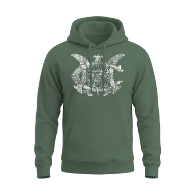 Old Mac Agriculture College Michigan Unisex Hoodie - Military Green