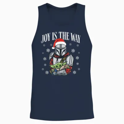 Star Wars: the Mandalorian Christmas Joy Is the Way Unisex Tank Top - Navy