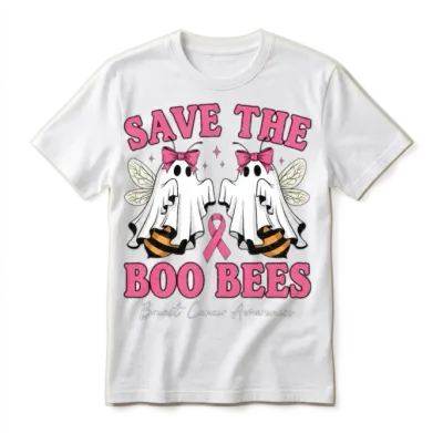 Save the Boo Bees Breast Cancer Awareness Unisex T-Shirt - White