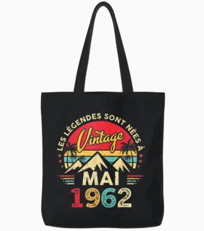 Vintage Mai 1962 Cadeau Anniversaire 64 Ans Hommes Femmes Tote Bags - Black