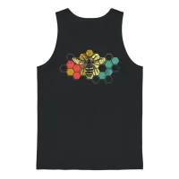 Bee Bee Honeycomb Retro Vintage Honey Gift Unisex Tank Top - Black – 1