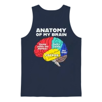 Anatomy of My Brain - Coffee Unisex Tank Top - Navy – 1