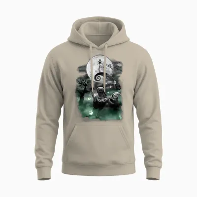 Disney - the Nightmare Before Christmas Haunted Scene Unisex Hoodie - Sand