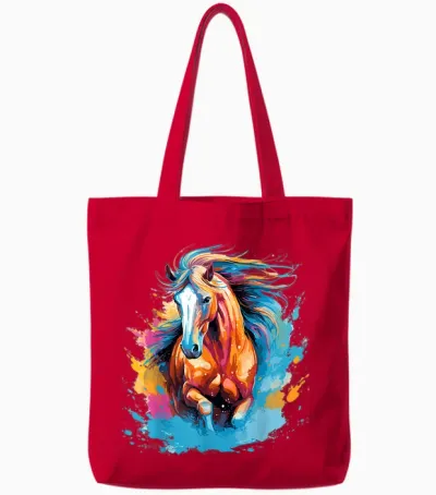 Pferd Reiten Dressur Springen Reiterhof Tote Bags - Red