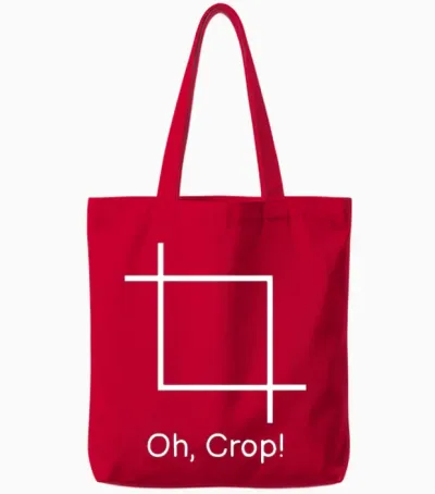 Funny Pun Joke Oh Crop Tote Bags - Red
