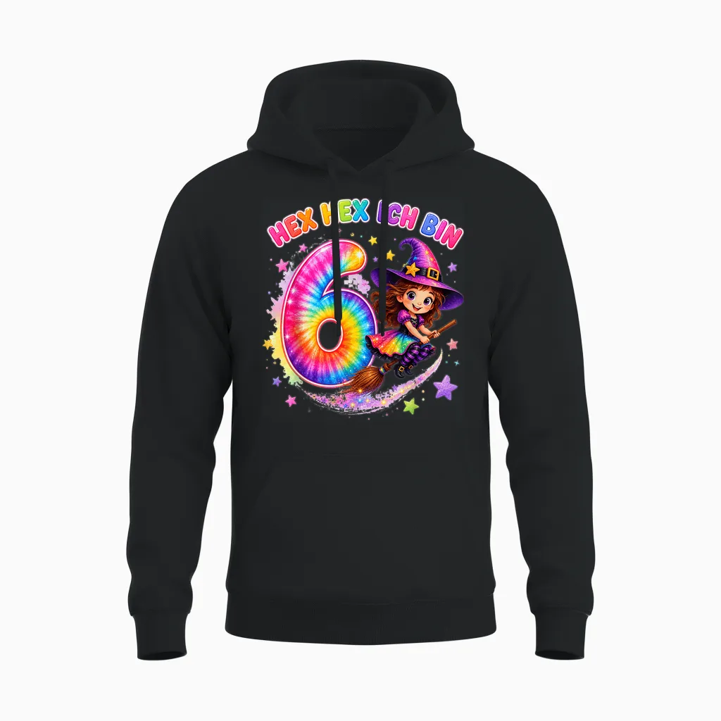 Hex Ich Bin 6 Hexen Geburtstag Geschenke Für Mädchen Unisex Hoodie in Black