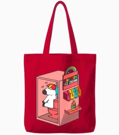 Unicorn Ice Cream Gift Funny Comic Cool Awesome Tote Bags - Red