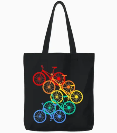 Bunte Fahrräder Fahrrad Fahren Mountainbike Bmx Bunt Cool Tote Bags - Black