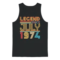 1974 July Retro Unisex Tank Top - Black – 1