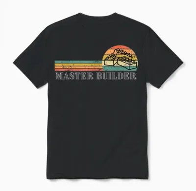 Master Builder - Block Building Kids & Adults Birthday Gift T-Shirt Small Unisex T-Shirt - Black