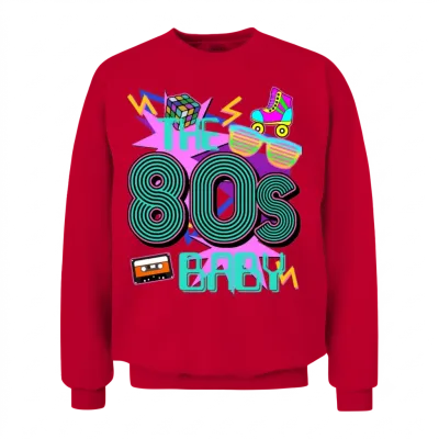 Retro 1980 80s Unisex Sweatshirt - Red