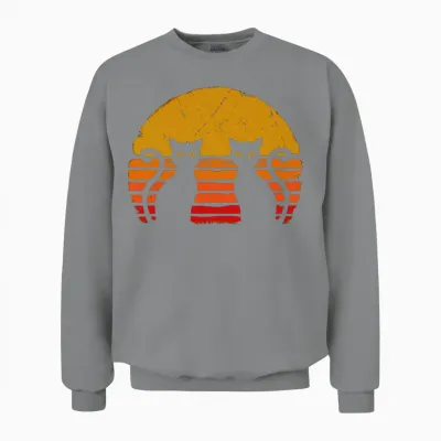 Retro Cat Unisex Sweatshirt - Sport Grey
