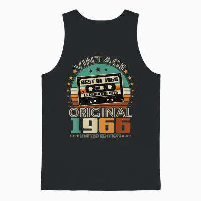 Original 1966 Vintage Birthday 60 Years for Men Women Unisex Tank Top - Black