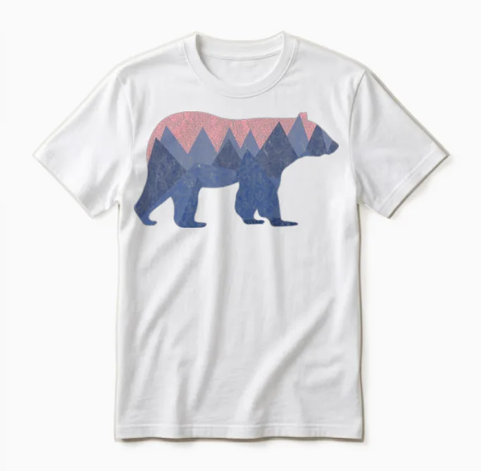 Mountain Bear Wildlife Unisex T-Shirt in White