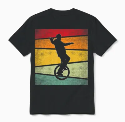 Unicycle Retro Unisex T-Shirt - Black