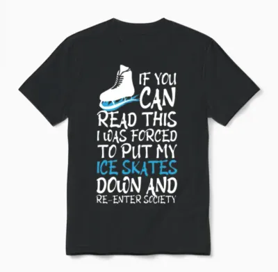 Ice Skating Funny Unisex T-Shirt - Black
