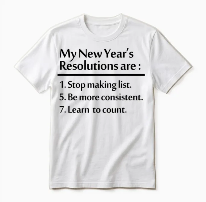 New Years Resolution Unisex T-Shirt in White