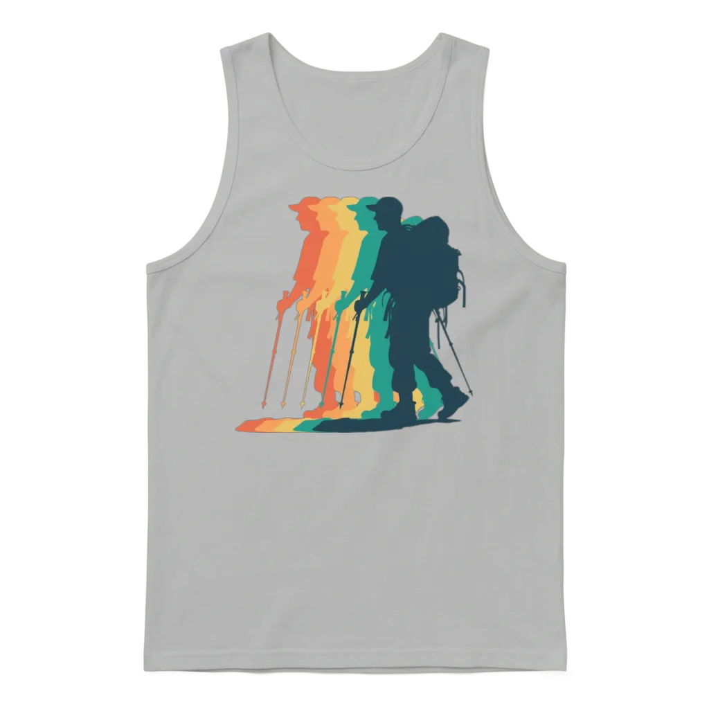 Hiking Male Hiker Colorful & Outdoors Unisex Tank Top - Ash