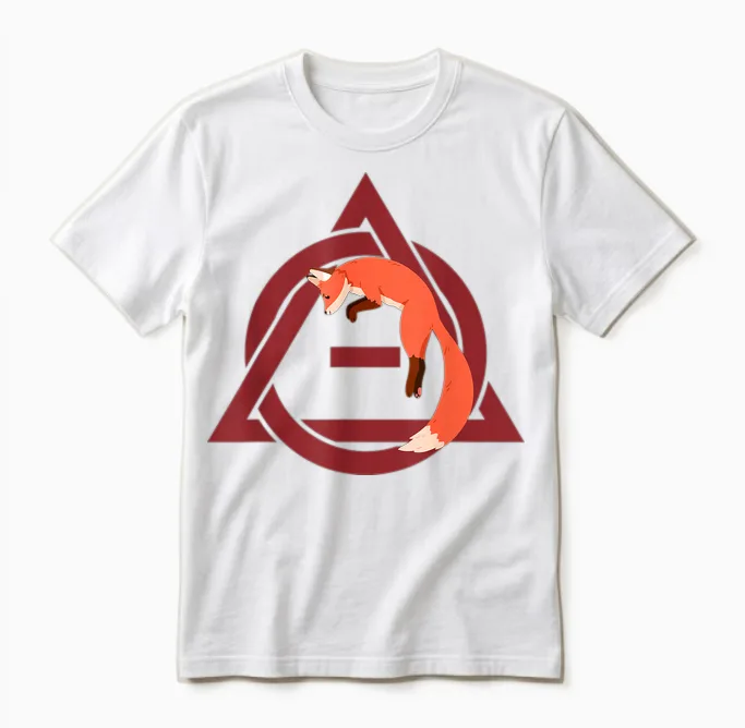 Therian Delta Fox Jumping T-Shirt, Black, S Unisex T-Shirt in White
