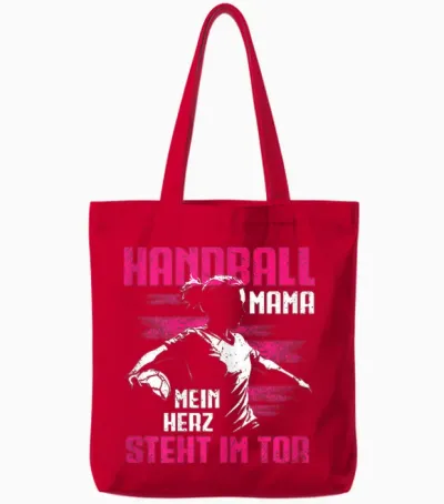 Handball Mama Mein Herz Steht Im Tor Handballer Torwart Tote Bags - Red