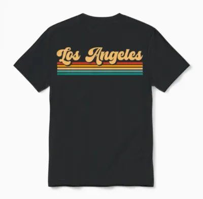 Retro Los Angeles Unisex T-Shirt - Black