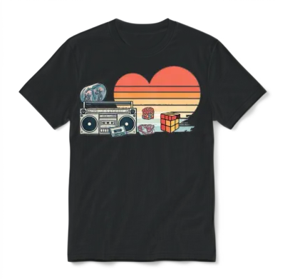 Retro 80s Unisex T-Shirt - Black