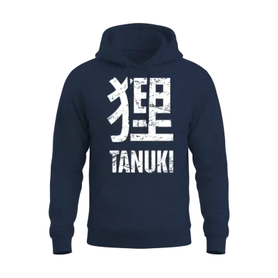 Tanuki Japanese Raccoon Dog Unisex Hoodie - Navy