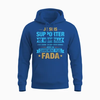 Supporter De Marseille Carrément Plus Fada Humour Football Unisex Hoodie - Royal