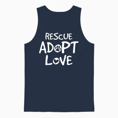 Rescue Adopt Love Dog Rescue Rescuing Dogs Dog Lov Unisex Tank Top - Navy