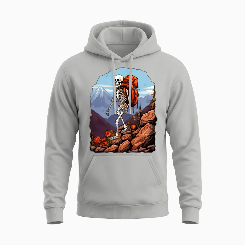 Skeletons Hiking / Mountaineering Skeleton Unisex Hoodie in Ash