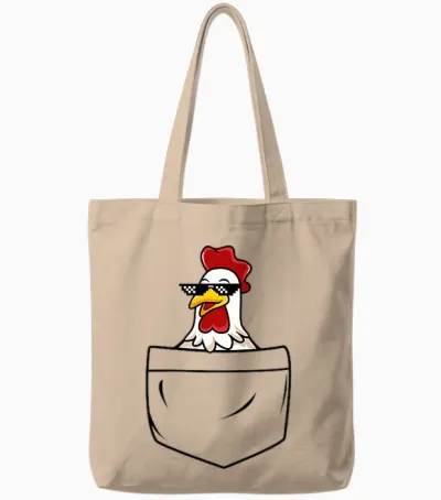 Coole Huhn Henne Hahn in Tasche Mit Meme Sonnenbrille Tote Bags - Natural