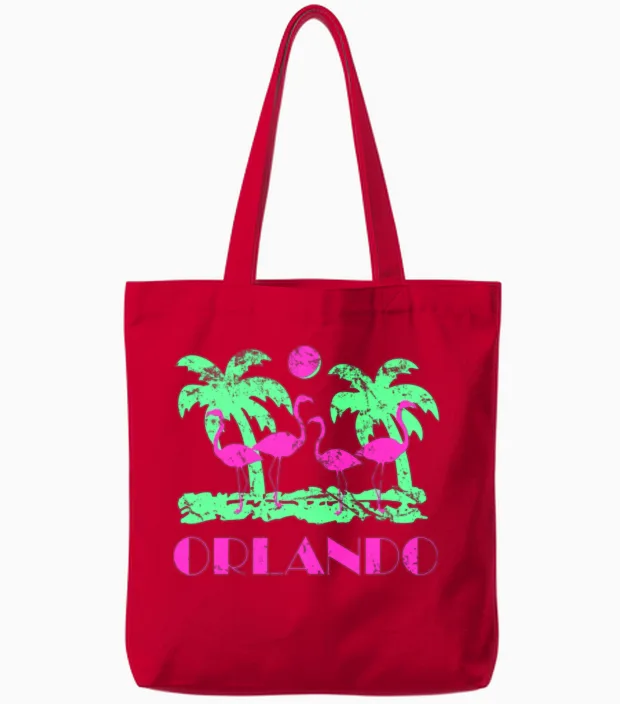 Retro Orlando Florida Tote Bags - Red