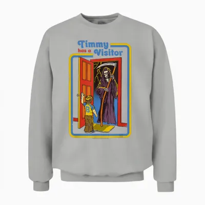 Timmy Grim Reaper Sarcastic Retro Vintage Funny Adult Humor Unisex Sweatshirt - Ash