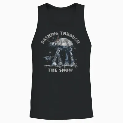 Star Wars Christmas At-At Walker Dashing Through the Snow Unisex Tank Top - Black