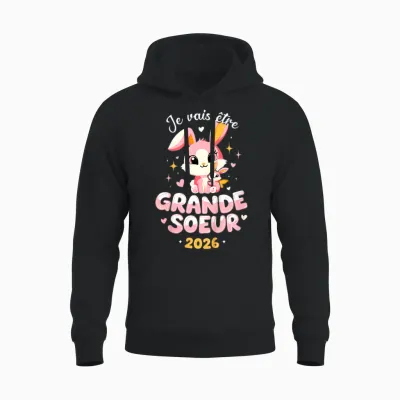 Child Future Big Sister 2026 I Will Be Big Sister 2026 Unisex Hoodie - Black