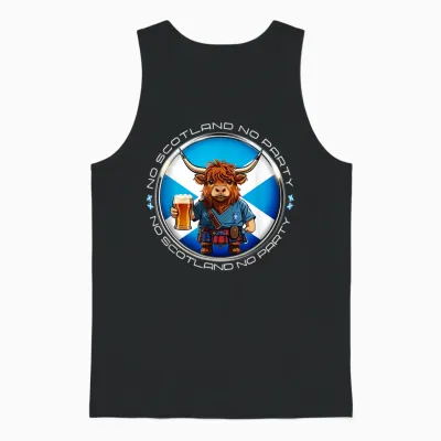 No Scotland No Party Scottish Flag Saltire Unisex Tank Top - Black