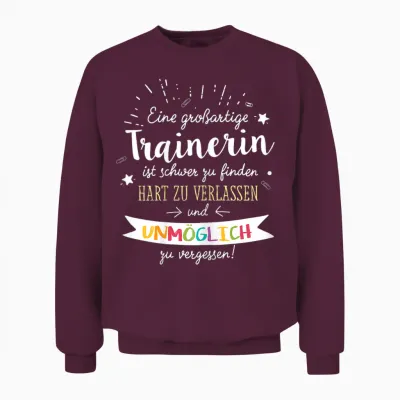 Tolle Geschenkidee Für Trainerin Spruch Damen Sport T-Shirt Schwarz Xs Unisex Sweatshirt - Maroon
