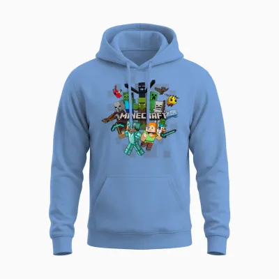 Minecraft Character Cluster Logo Unisex Hoodie - Carolina Blue
