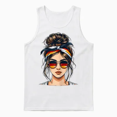 German Girl Deutsches Mädchen Deutschland Flagge Unisex Tank Top - White