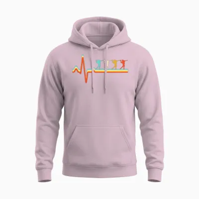 Football Retro Heartbeat Unisex Hoodie - Light Pink