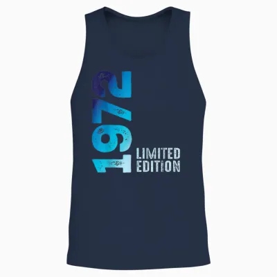 Stunning Year 1972 Vintage Since 1972 Limited Edition 1972 T-Shirt, Black, S Unisex Tank Top - Navy