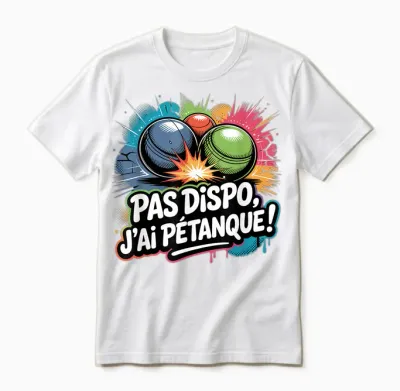J’peux Pas J’ai Pétanque Humour Pétanque Boules Jeu Unisex T-Shirt - White