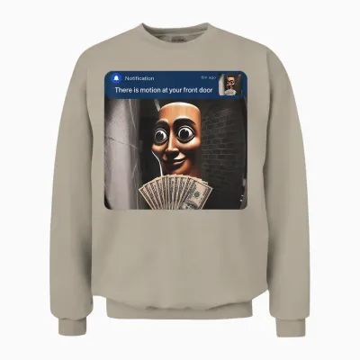 There Is Motion at Your Front Door Tung Tung Tung Sahur Meme Unisex Sweatshirt - Sand